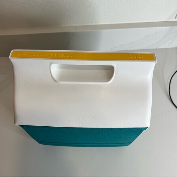 Vintage 90s Little Playmate Delux by Igloo Push Button Cooler - Green Purple - Picture 6 of 13